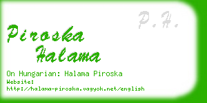 piroska halama business card